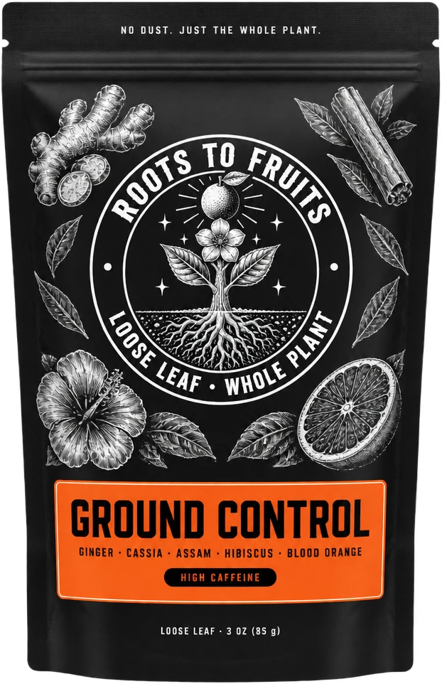 Ground Control pouch: matte black bag with a loud color label